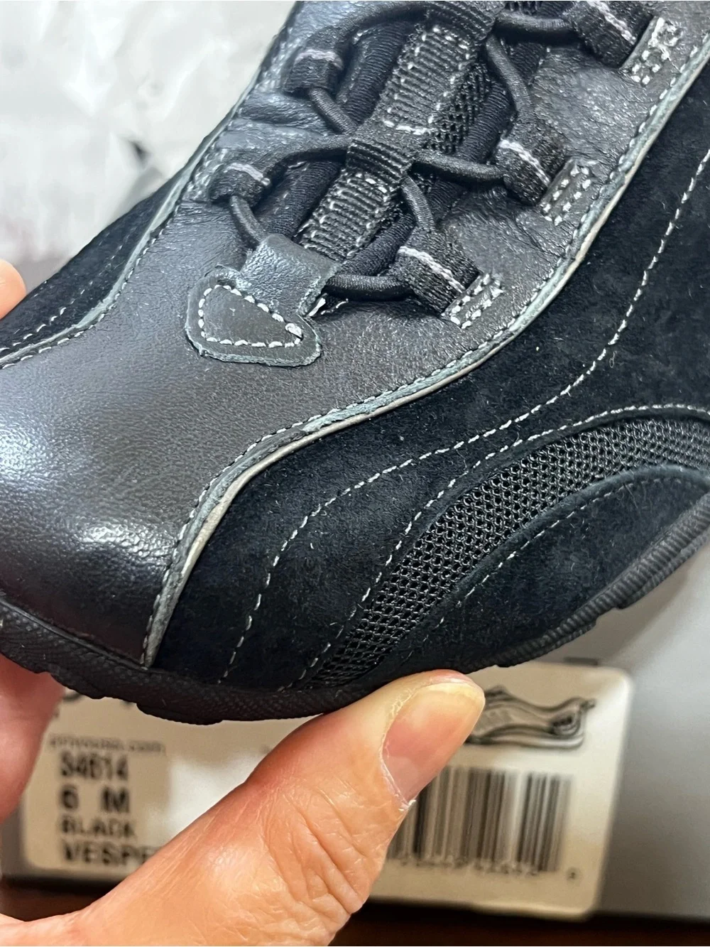 Privo by Clarks Black Slip-On Athletic Sneakers Suede & calf leather women’s 6